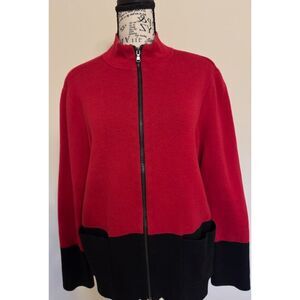 Women's red and black color block sweater - Chico's size 2